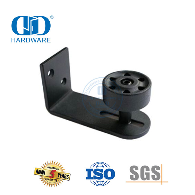 Guía de piso ajustable negra de acero inoxidable para montaje en pared de puerta corrediza de Granero Bottom-DDBD080