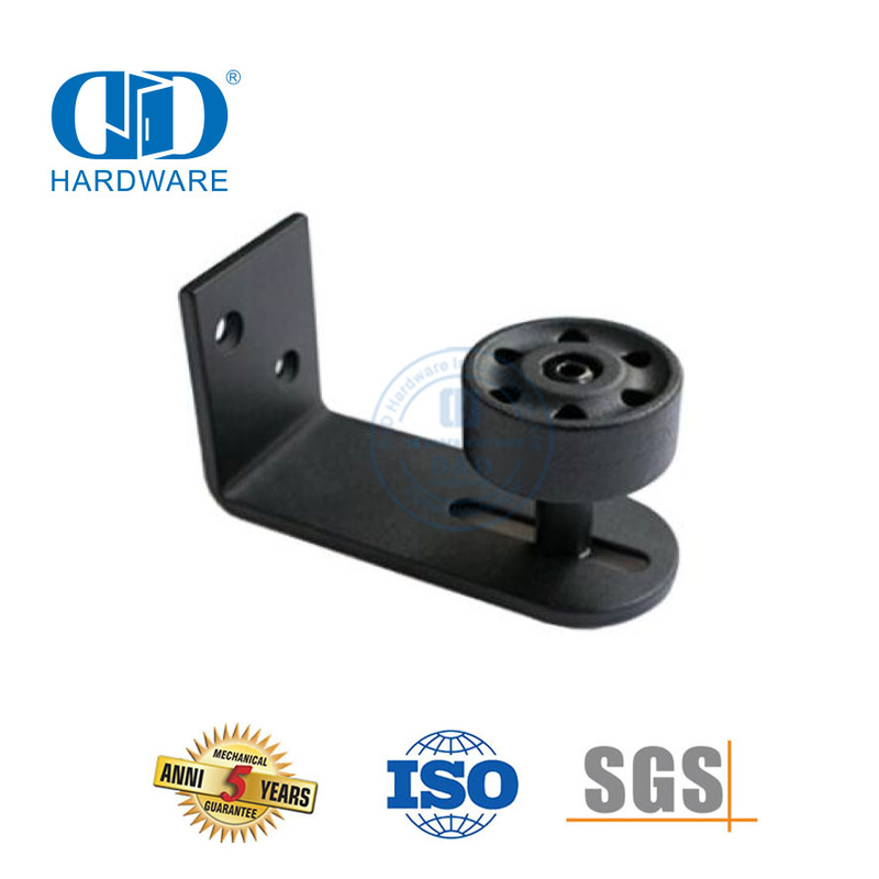 Guía de piso ajustable negra de acero inoxidable para montaje en pared de puerta corrediza de Granero Bottom-DDBD080