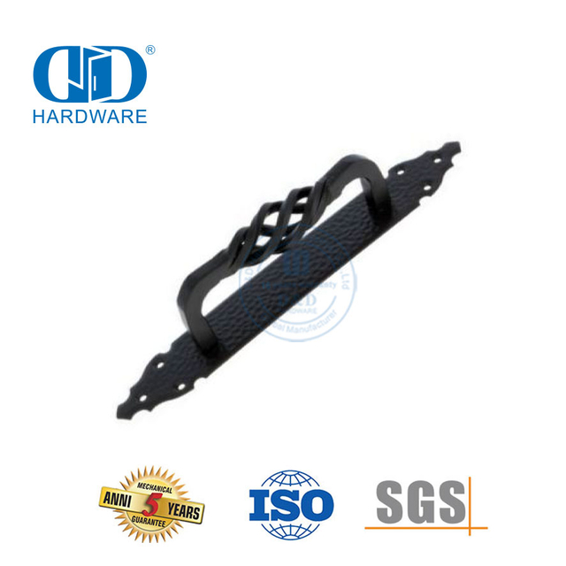 Tirador deslizante negro mate de estilo antiguo de acero inoxidable, manija de empuje para puerta de granero, Hardware de construcción-DDBD094