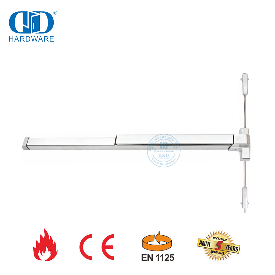 Hardware de dispositivo de salida de pánico de barra de pánico ignífuga con certificación CE UL de acero inoxidable para puerta externa de emergencia comercial-DDPD028-CE