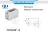Soporte de pared para puertas corredizas de herrajes para vidrio de acero inoxidable-DDSL001-6