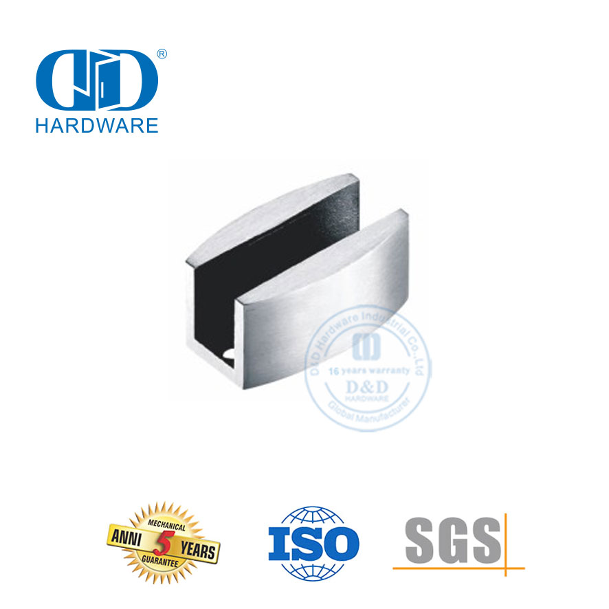 Conectores seguros y confiables Hardware de vidrio de acero inoxidable Puerta corrediza de vidrio para puerta de baño-DDGS002