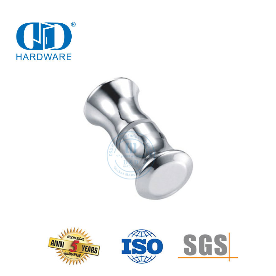 Accesorios para muebles Herrajes de metal Polaco Baño Ducha Manija de puerta de vidrio Perilla-DDSK004
