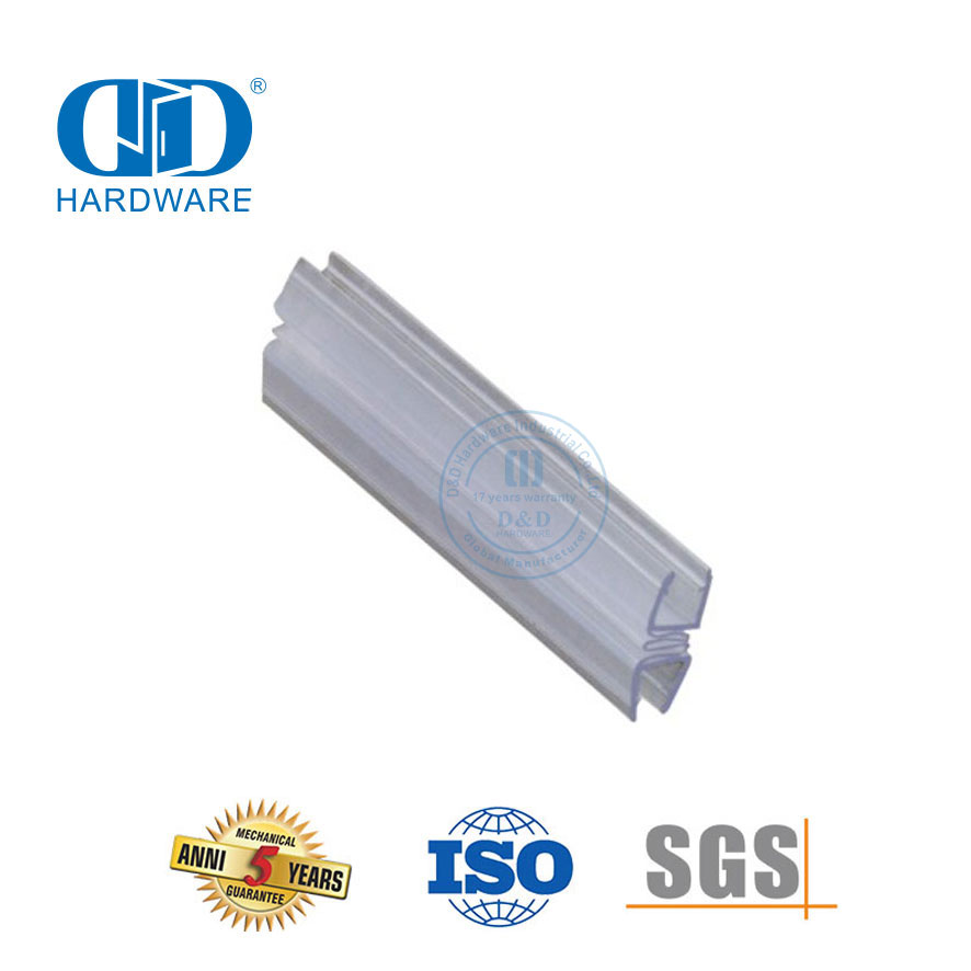 Accesorio de puerta de vidrio de goma Puerta de ducha de vidrio sin marco Tira de sellado de PVC de plástico magnético impermeable-DDWS010