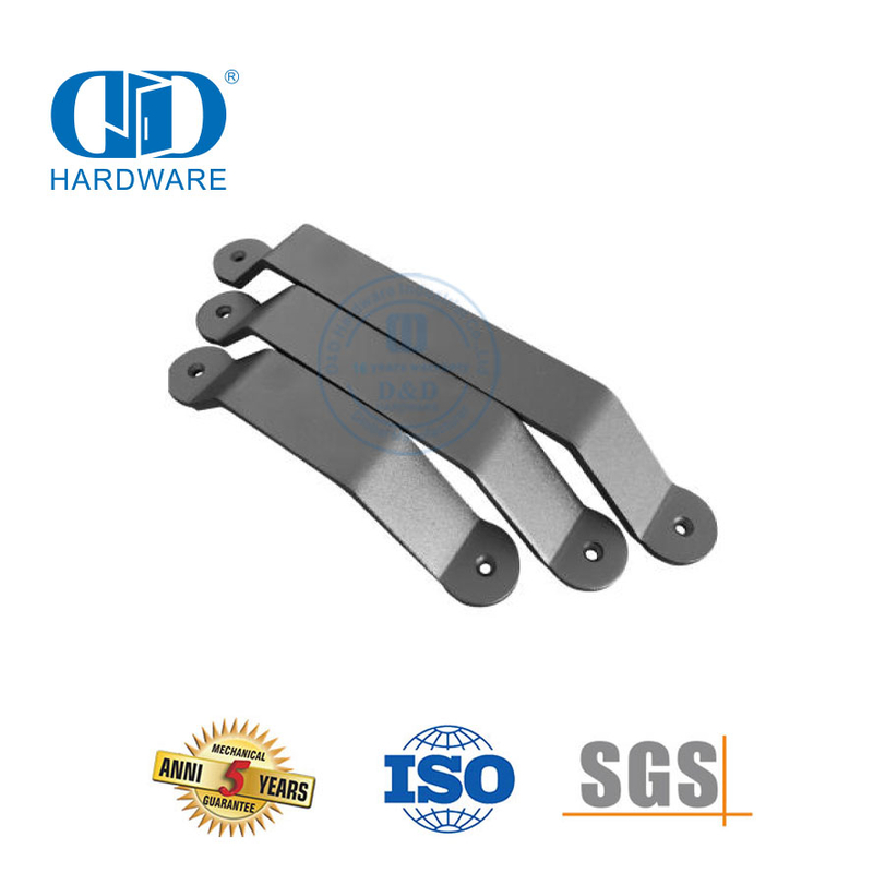Manija de puerta de granero negra de estilo popular de madera de acero inoxidable, fabricante de manijas de puerta de madera para exteriores, manija de un solo lado-DDBD121
