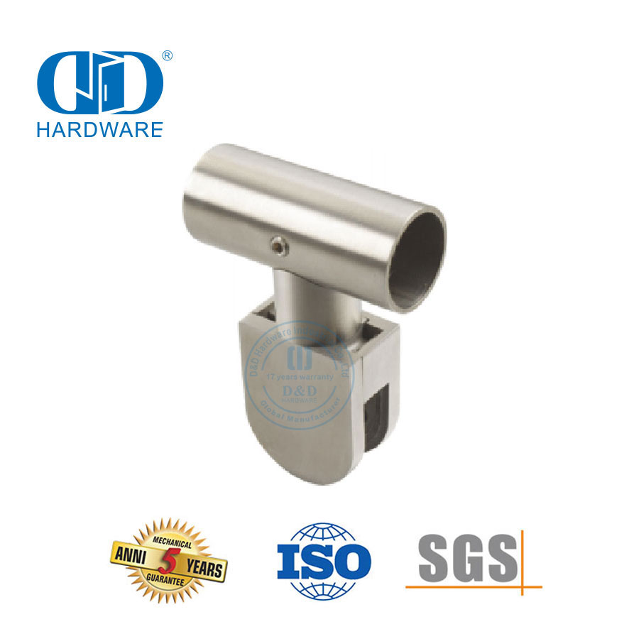 Conector de bisagra de ducha de acero inoxidable Conector de esquina de pared de vidrio Ajuste de parche Abrazadera superior de vidrio-DDWC002