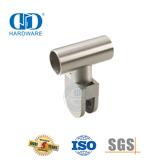 Conector de esquina de pared de vidrio de acero inoxidable Conector de vidrio con clip de esquina de tubo de abrazadera superior de vidrio-DDWC003
