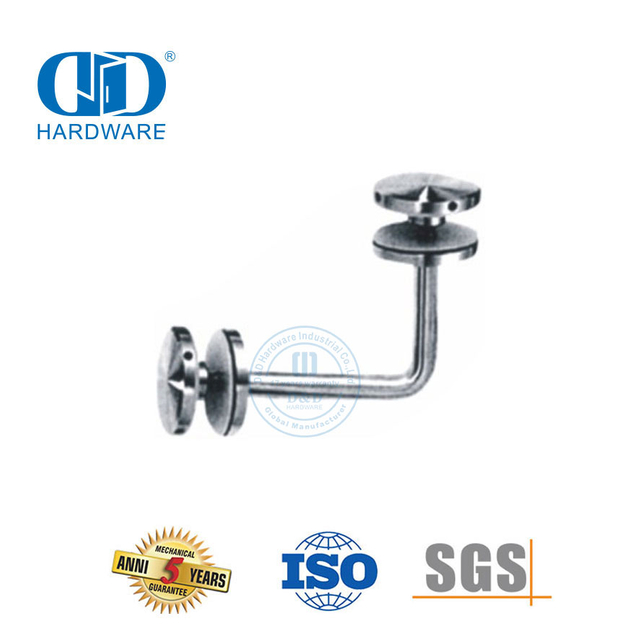 Fabricante de accesorios para puertas de acero inoxidable, barandilla de barandilla de escalera de vidrio, soporte de barandilla-DDHB001