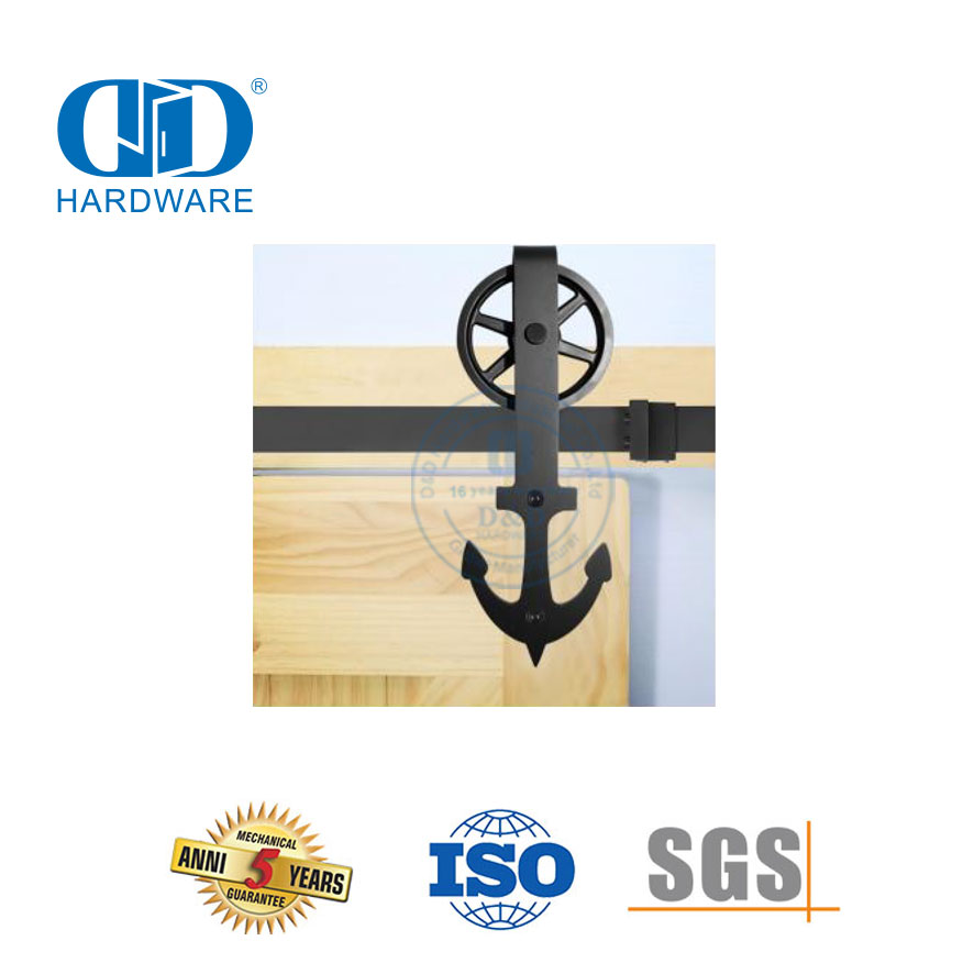 Juego de rieles para puertas de acero inoxidable, interior moderno, puerta corrediza de madera maciza, herrajes para puertas de granero-DDBD014