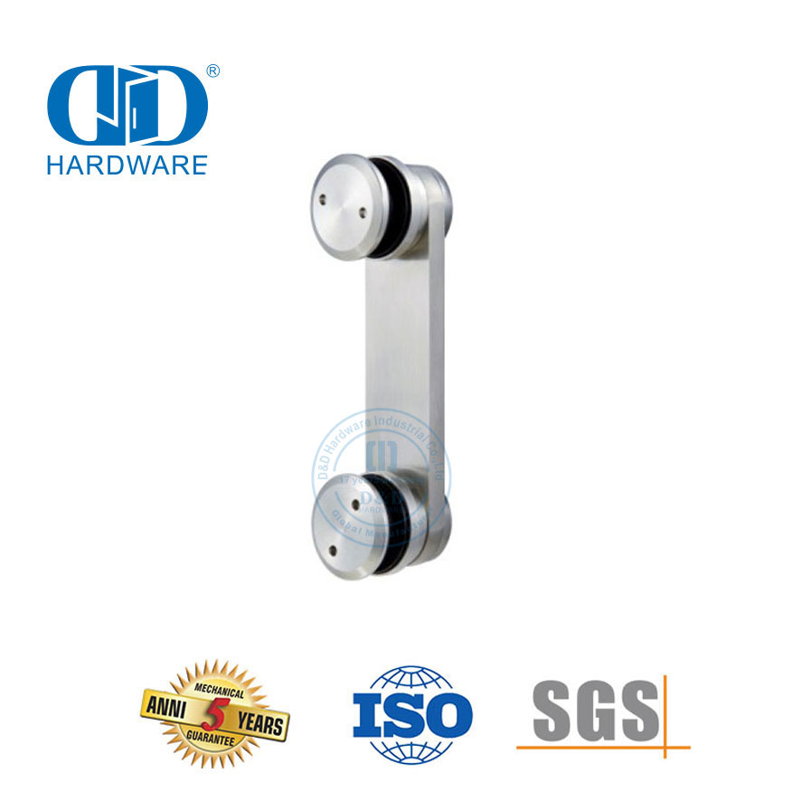 Conector de vidrio horizontal de acero inoxidable Accesorio para muebles Pivote de puerta de vidrio-DDGP017