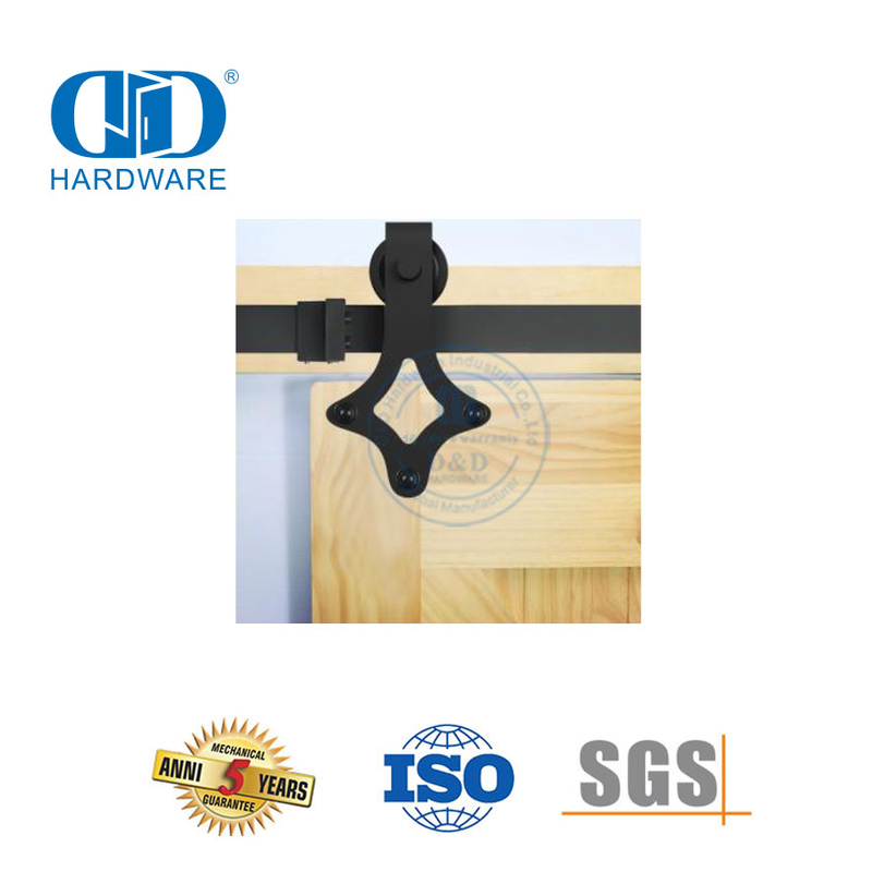 Herrajes para puertas corredizas de granero de acero inoxidable, herrajes para puertas, juego de rieles, herrajes de acero para garaje-DDBD003