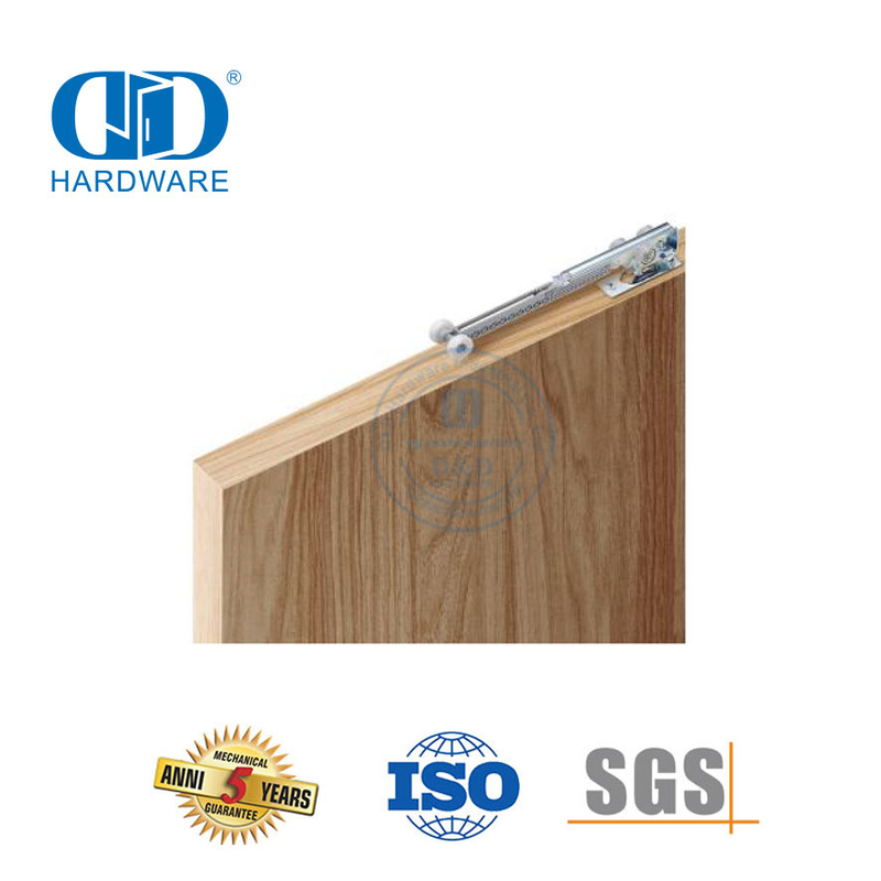 Kit de herrajes para puertas de granero con ruedas de rodillos de color plateado de acero inoxidable Hardware para puertas de granero de alta resistencia-DDBD059