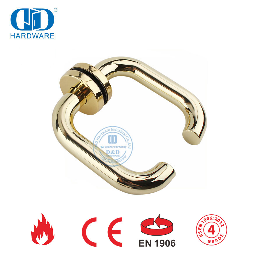 Manija de palanca de acero inoxidable 304 BS EN 1906 para puerta de madera-DDTH001-PVD