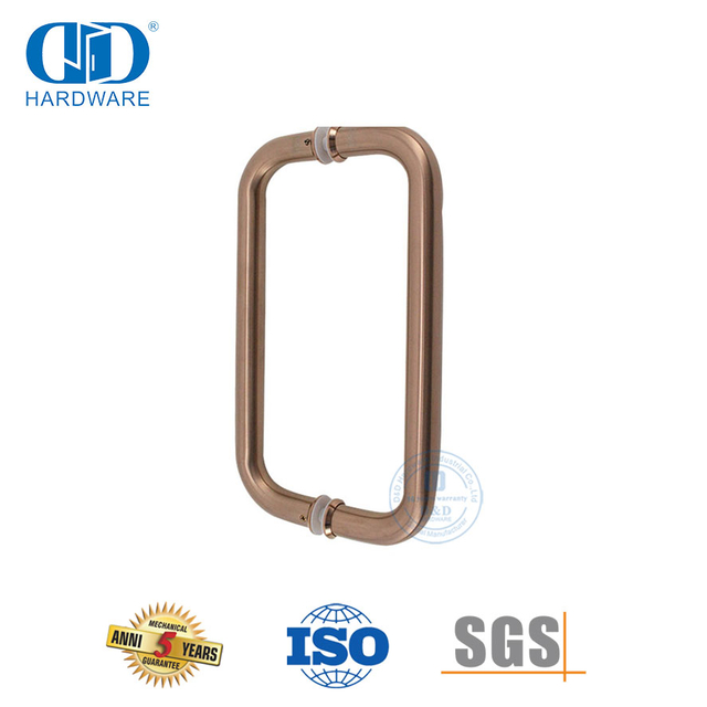 Tirador redondo tubular para puerta de vidrio de ducha de acero inoxidable-DDPH007-A-RG