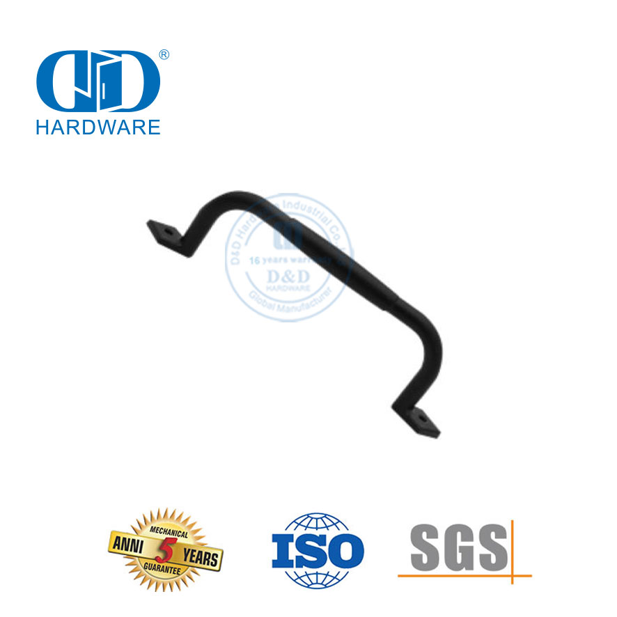 Manija de puerta corrediza de granero negra simple antigua de acero inoxidable Fabricante de herrajes para muebles Hardware de construcción-DDBD118