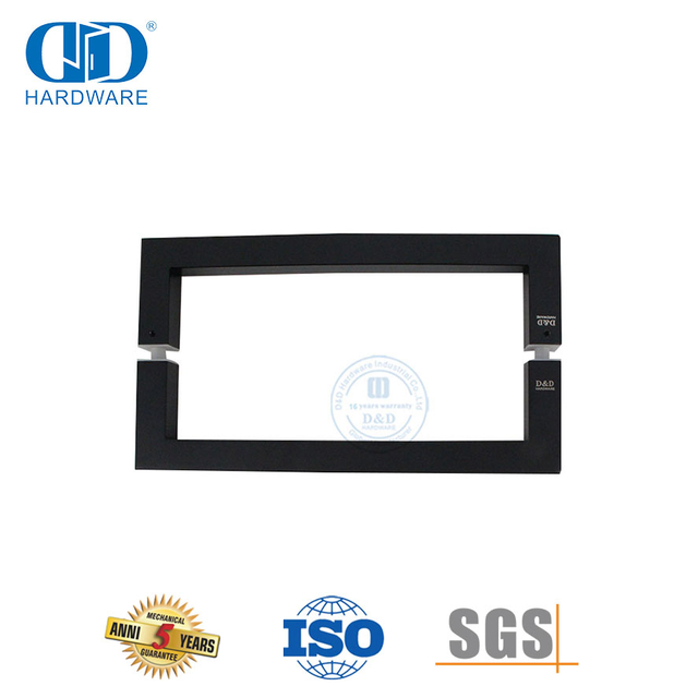 Tirador de tubo cuadrado D de acero inoxidable de alta calidad para puerta de vidrio-DDPH015-E-MB