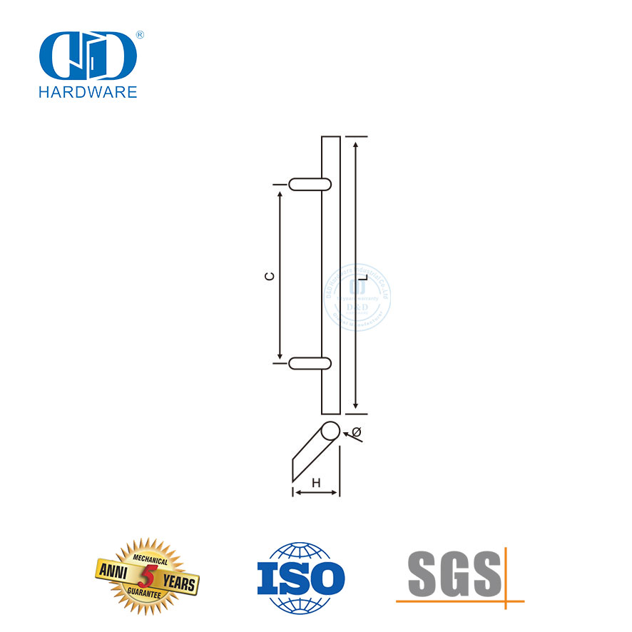 Accesorios para muebles de ferretería de acero inoxidable 316, tiradores de muebles para puerta de vidrio de ducha-DDPH032