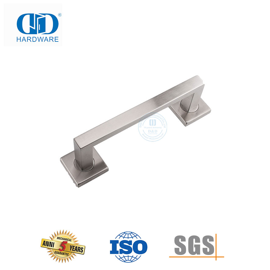 Tirador cuadrado de acero inoxidable con acabado satinado, tirador de un solo lado para puertas de metal de vidrio comerciales-DDPH035