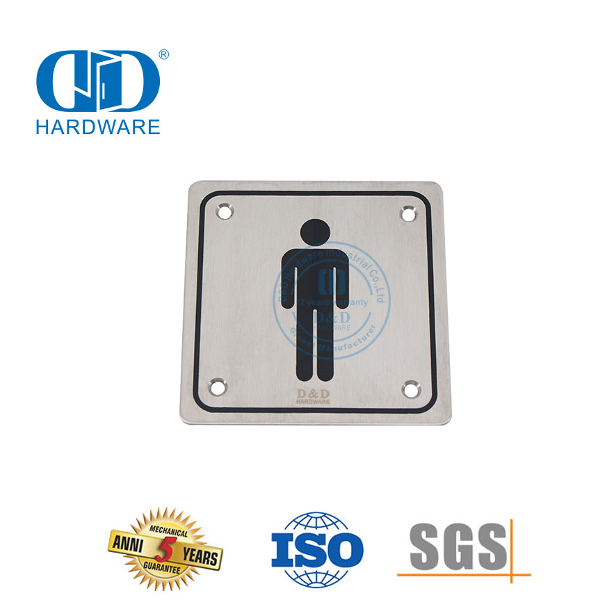 Placa de letrero para colgar con firma de fuego de acero inoxidable, placa de letrero para baño masculino, placa de letrero para inodoro-DDSP001