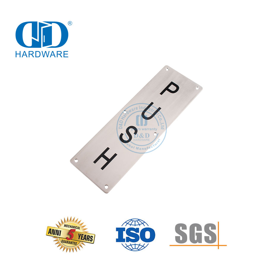 Placa de señal de tipo cuadrado de acero inoxidable, placa de empuje, baño, baño, puerta de inodoro, placa de firma-DDSP004