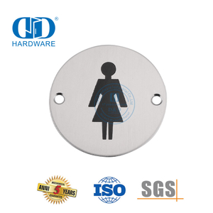 Señales de baño Símbolo de acero inoxidable Placa de señal femenina para baño Placa de señal para puerta de inodoro-DDSP002