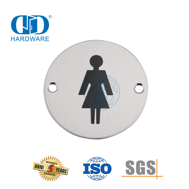 Señales de baño Símbolo de acero inoxidable Placa de señal femenina para baño Placa de señal para puerta de inodoro-DDSP002