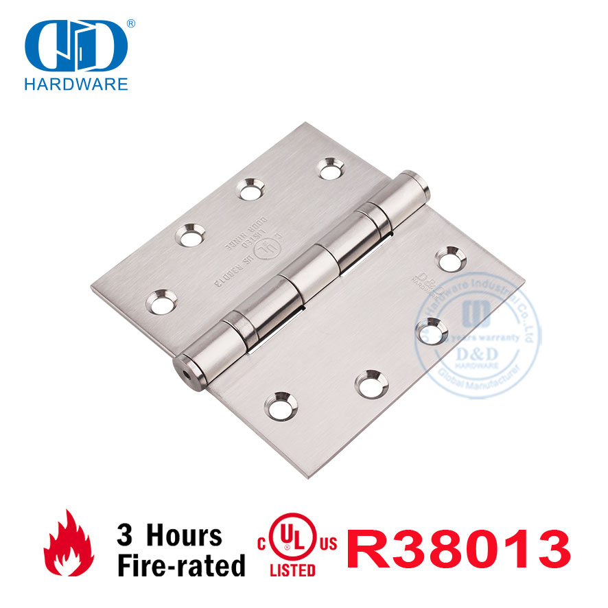Herrajes para muebles Acero inoxidable americano Certificado UL Ventana de embutir ignífuga Bisagra de puerta gubernamental para hospital-DDSS002-FR-4.5X4.5X3.4mm