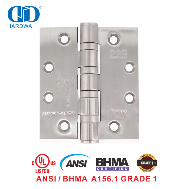 BHMA Certificado UL Acero inoxidable resistente al fuego Herrajes para muebles desmontables Bisagra para puerta interior comercial -DDSS001-ANSI-1-5x4.5x4.8mm