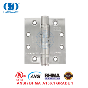 Precio de fábrica Certificado Bhma con certificación UL Acero inoxidable resistente al fuego NRP Bisagra de puerta comercial-DDSS001-ANSI-1-4.5x4.0x4.6mm