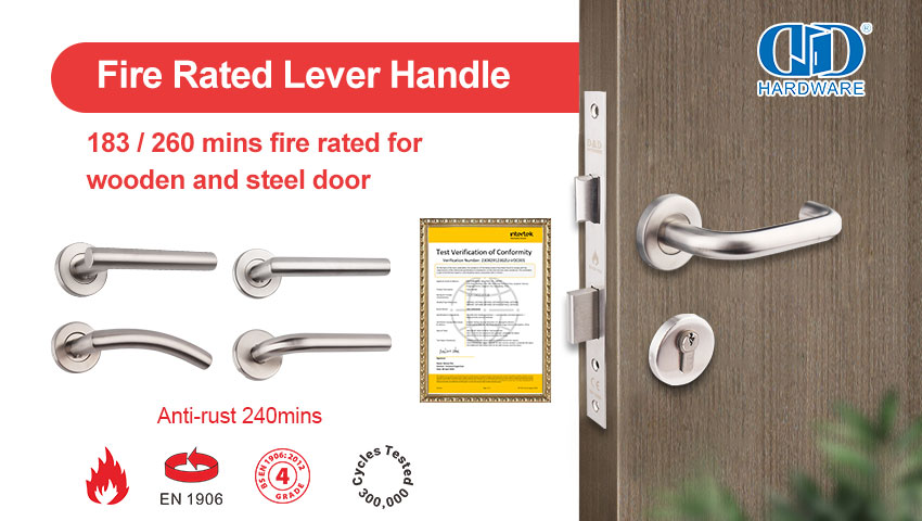 Excelencia certificada: Comprensión EN 1906 Grado 4 y EN 1634 Manijas de las puertas con clasificación de incendios