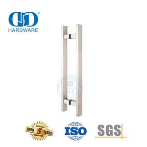 Accesorios de puerta de acero inoxidable Montaje de puerta de vidrio Tirador cuadrado en forma de T-DDPH016