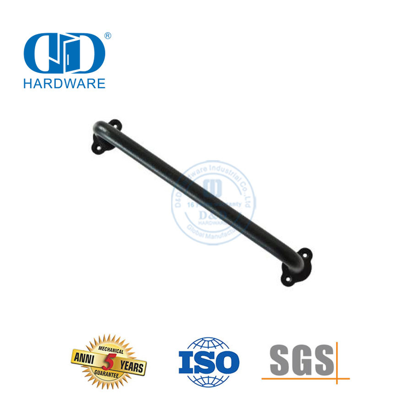 Herrajes para puertas estilo Granero doble negro de acero inoxidable, manija para exteriores, herrajes para puertas corredizas de Granero-DDBD092