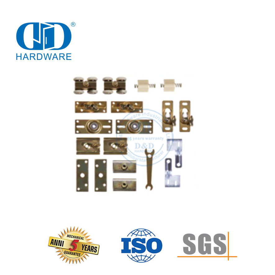Kit de puerta plegable biplegable de acero inoxidable de alta calidad, sistema de puerta, Hardware de derivación, Hardware-DDBD071 de puerta de Granero