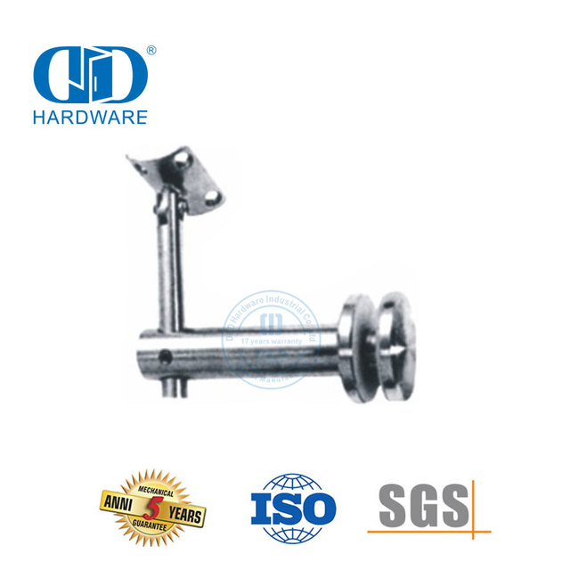 Soporte de barandilla de barandilla de acero inoxidable Soporte de abrazadera de hardware de vidrio Soporte de pared-DDHB006
