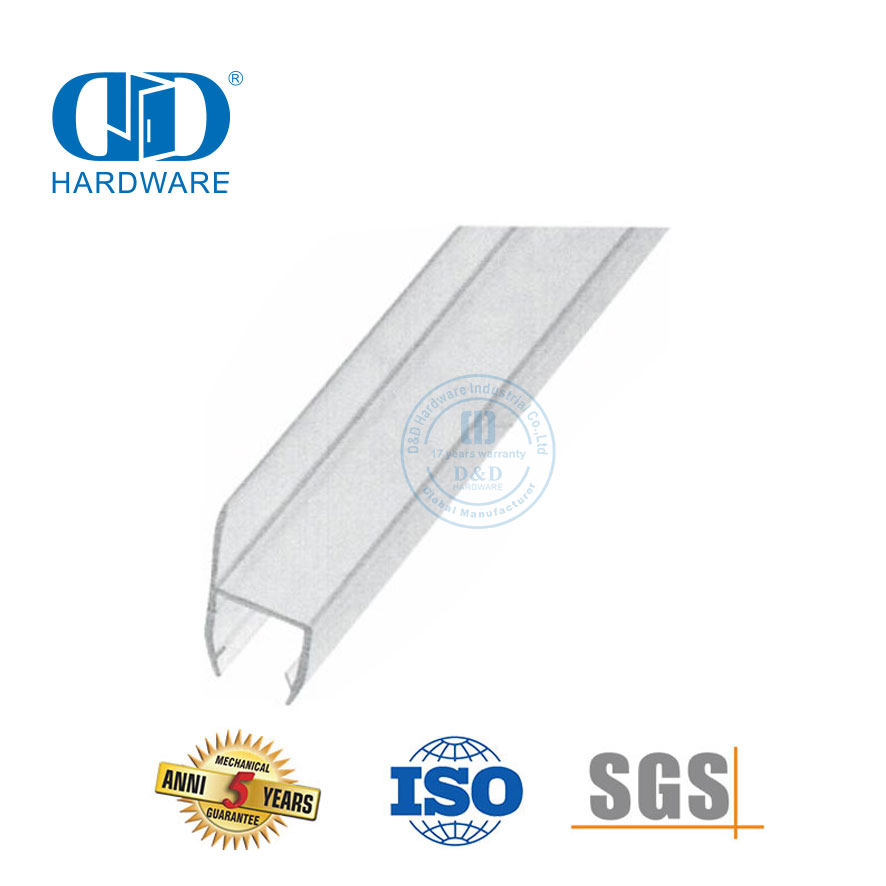 Accesorio de puerta de vidrio para el hogar Tira de sellado de goma de silicona impermeable Tira de sellado magnético-DDWS009
