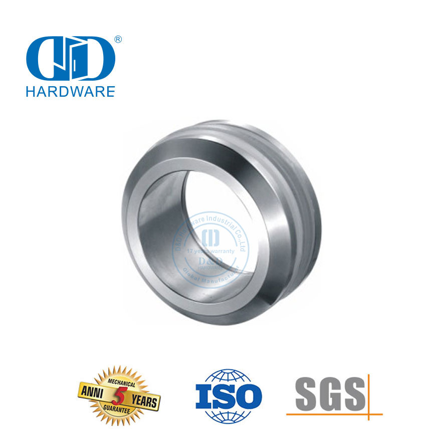 Accesorios para muebles Perilla de manija de acero inoxidable Herraje de vidrio Montaje de aluminio Orificio pasante Manija ahuecada-DDSK015