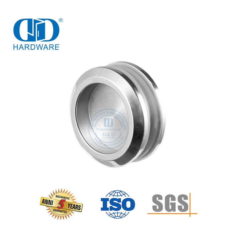 Diseño de moda Espejo Acabado satinado Herrajes para puertas corredizas de vidrio Manija ahuecada Cerradura para puerta corrediza de vidrio-DDSK014