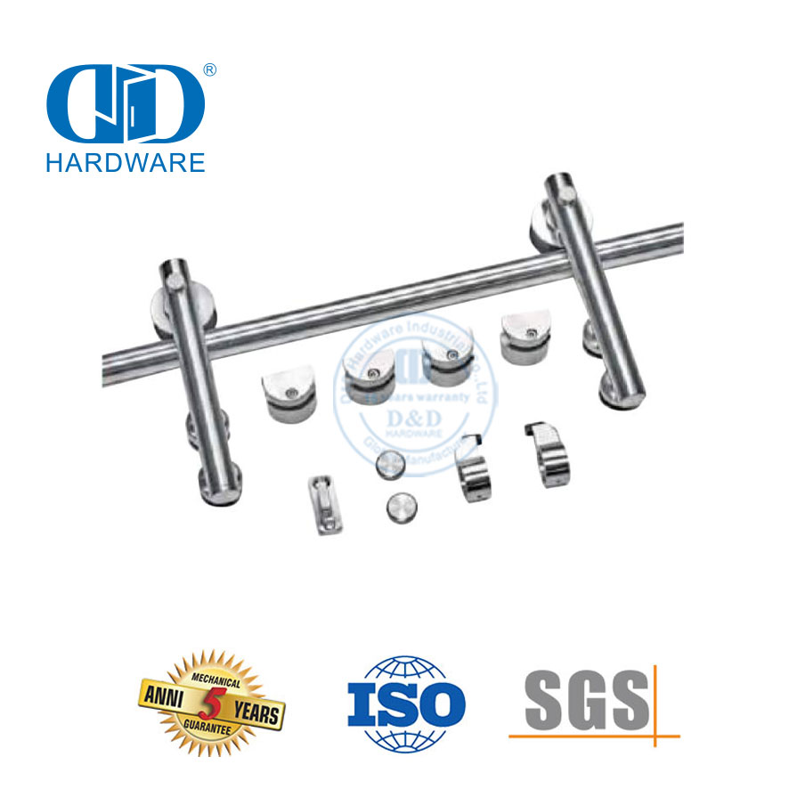 Juego de rieles para herrajes para puertas de acero inoxidable Herrajes para puertas de granero de alta resistencia Herrajes para muebles-DDBD050