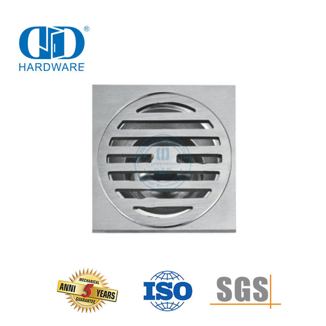 Desagüe de piso cuadrado de acero inoxidable de alta seguridad, desagüe de ducha de baño, accesorios de baño para puerta de vidrio-DDFD0011
