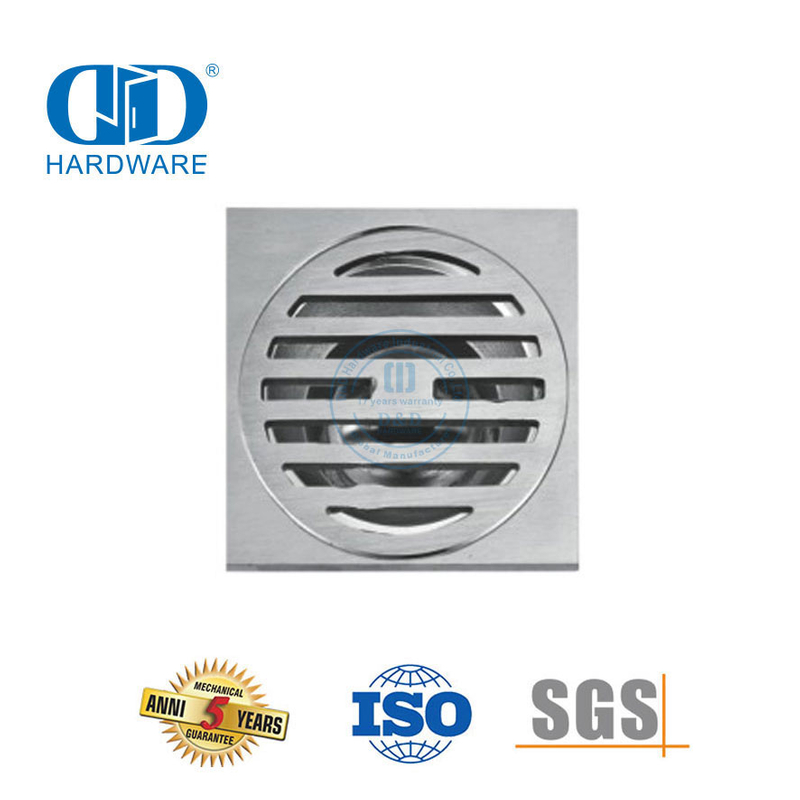 Desagüe de piso cuadrado de acero inoxidable de alta seguridad, desagüe de ducha de baño, accesorios de baño para puerta de vidrio-DDFD0011