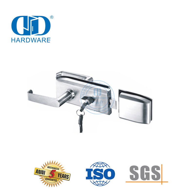 Cerradura de manija de puerta de Hardware de parche de ajuste de vidrio de acero inoxidable de alta seguridad para oficina escuela-DDGL002