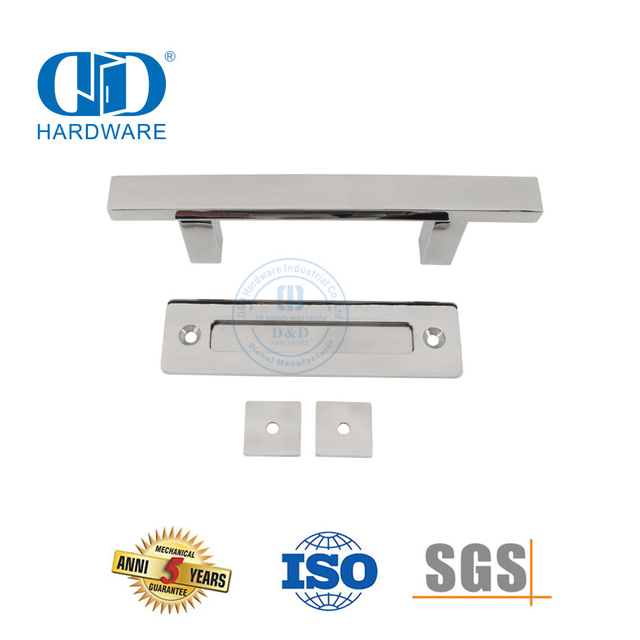 Herrajes para puertas correderas de lavandería doméstica de acero inoxidable, juego de manijas para puertas de granero con acabado Pss-DDBD103 PSS