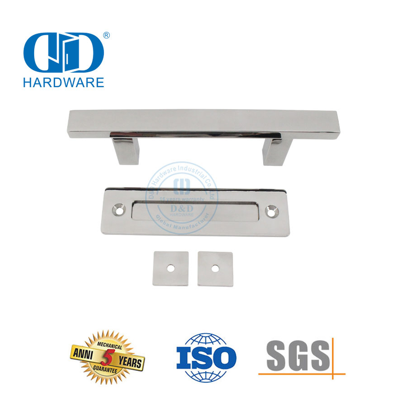 Herrajes para puertas correderas de lavandería doméstica de acero inoxidable, juego de manijas para puertas de granero con acabado Pss-DDBD103 PSS