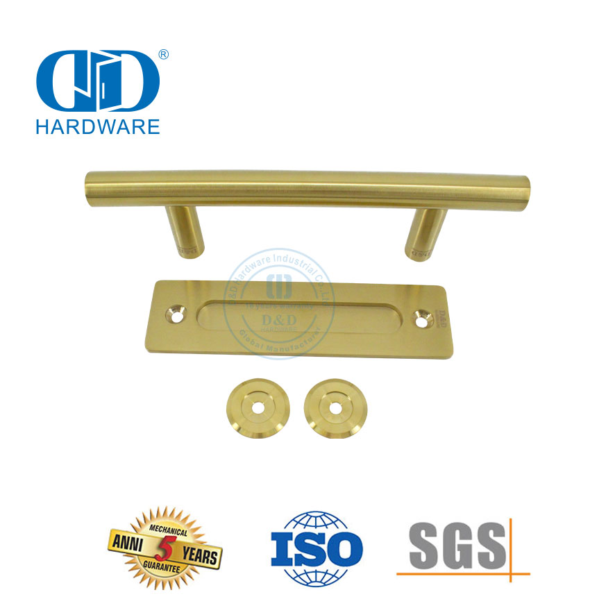 Herrajes de granero de acero inoxidable Manija empotrada Manija de puerta de embutir Manija de puerta corredera-DDBD102 SSS