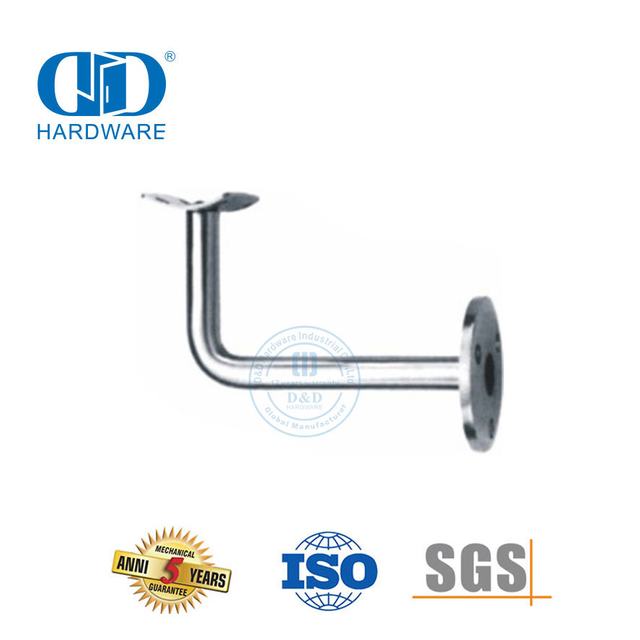 Soporte de soporte Accesorios de riel de escalera de acero inoxidable Herrajes para puertas de vidrio Soporte de pasamanos-DDHB002