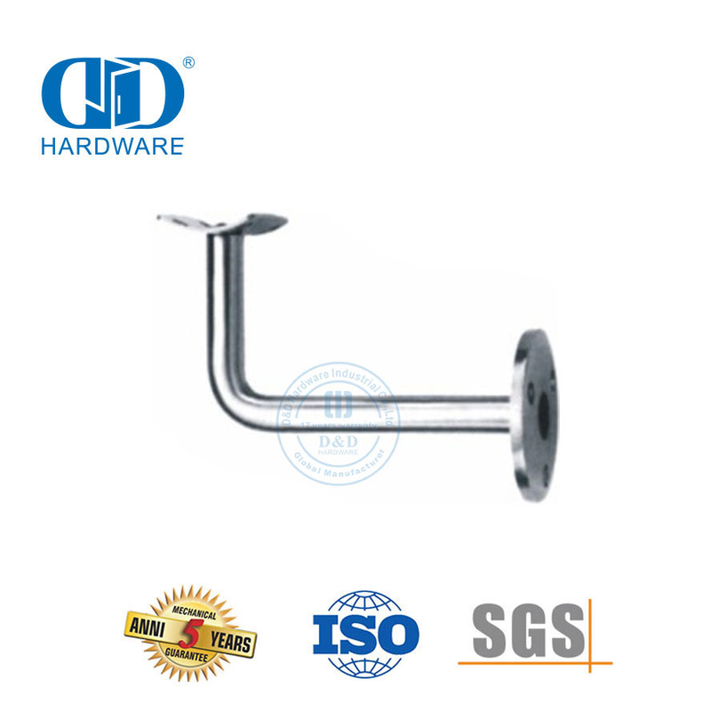 Soporte de soporte Accesorios de riel de escalera de acero inoxidable Herrajes para puertas de vidrio Soporte de pasamanos-DDHB002