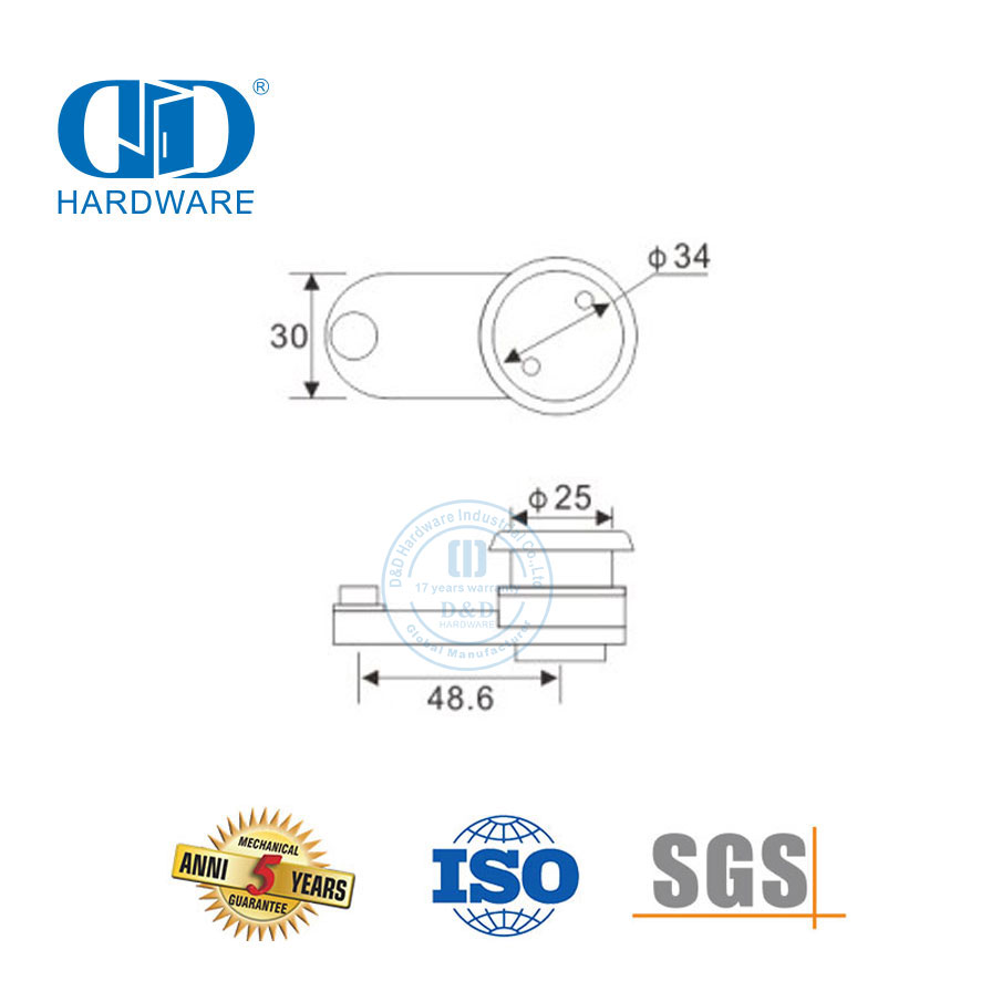Fabricante de herrajes para vidrio Pivotes sobre panel de acero inoxidable Accesorio de parche Herrajes para puertas correderas pivotantes-DDGP016