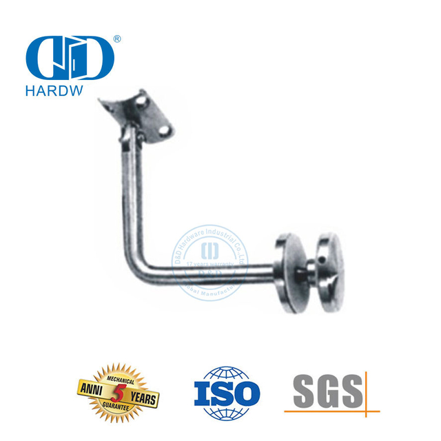 Soporte de pared de barandilla de escalera de acero inoxidable Soporte de montaje en pared Soporte de pasamanos de montaje de vidrio-DDHB003