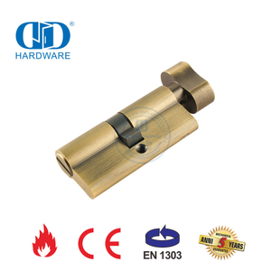 Cilindro de puerta de baño de perfil europeo EN 1303 de latón antiguo para cerradura de embutir-DDLC007-70mm-AB