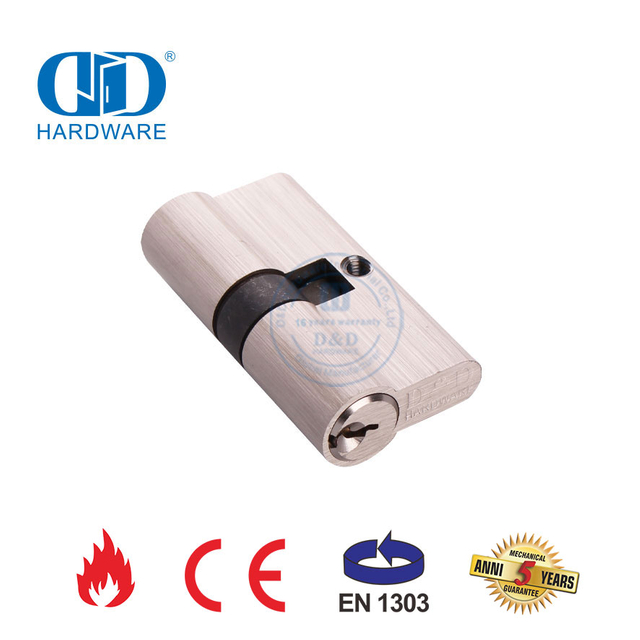 EN 1303 Cilindro de accesorios para cerradura de embutir de puerta de latón macizo de 60 mm-DDLC003-60mm-SN